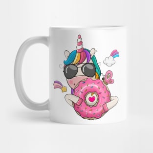 Cute unicorn with a pink donut. Mug